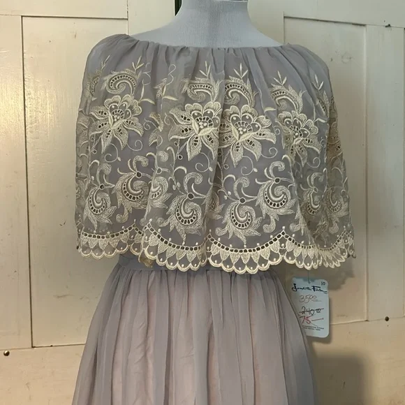 🔥RARE!🔥NOSWT Aventura Carrie Couture Lace & Chiffon Party Wedding Dress 60-70s - Picture 2 of 8